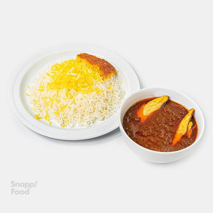تصویر از چلو خورشت فسنجان با مرغ